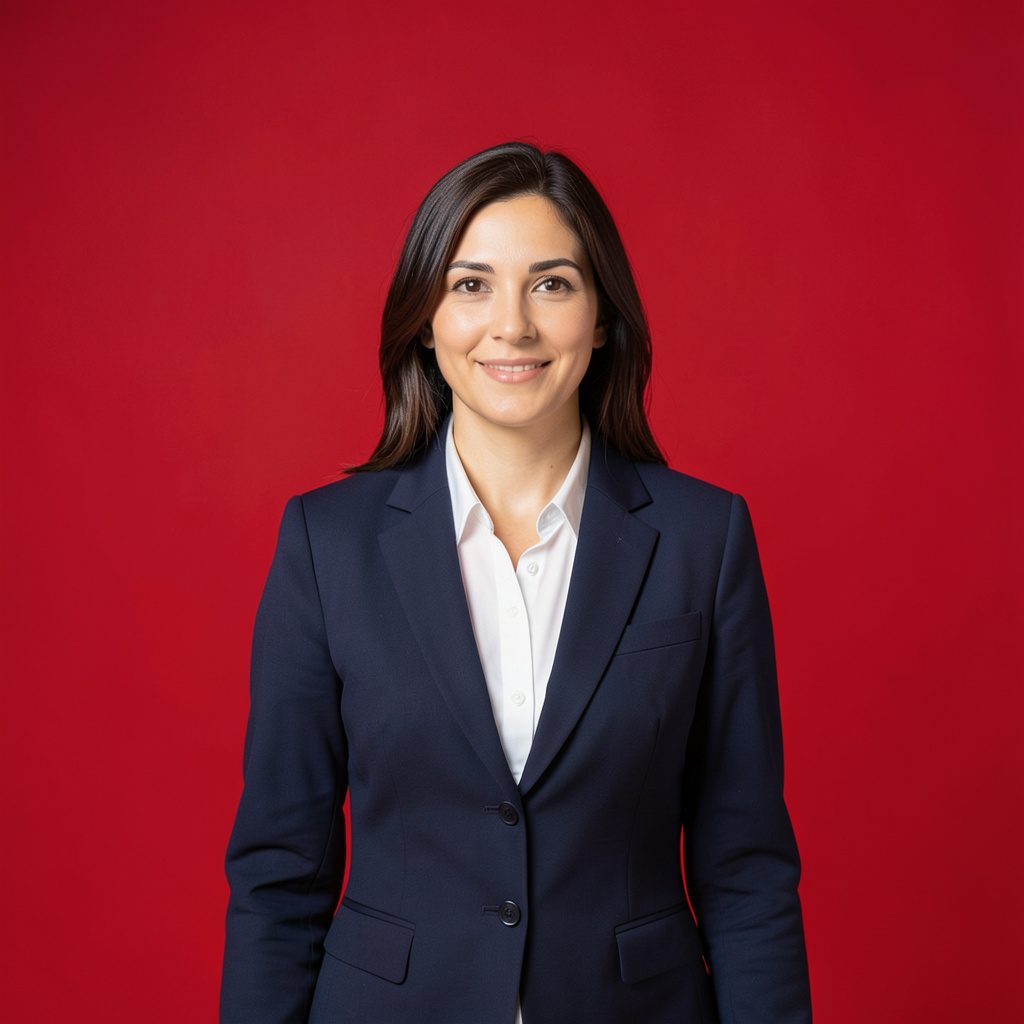 Folleto sobre empresa y comercio justo, con diseño corporativo en tonos azules y blancos